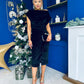 Ariana Asymmetric Midi Dress Velvet Black