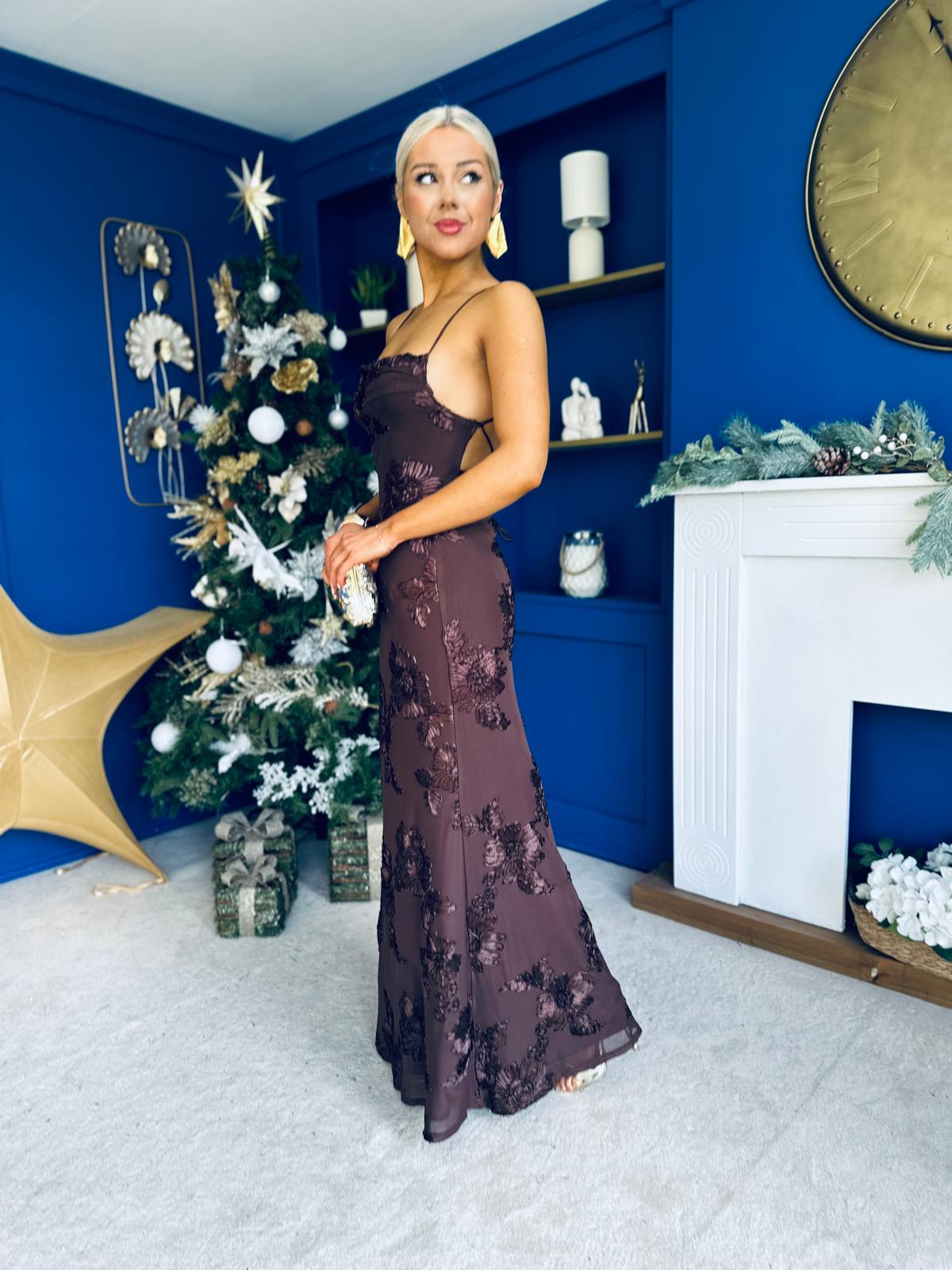 Nessa Embossed Occasion Dress Coco