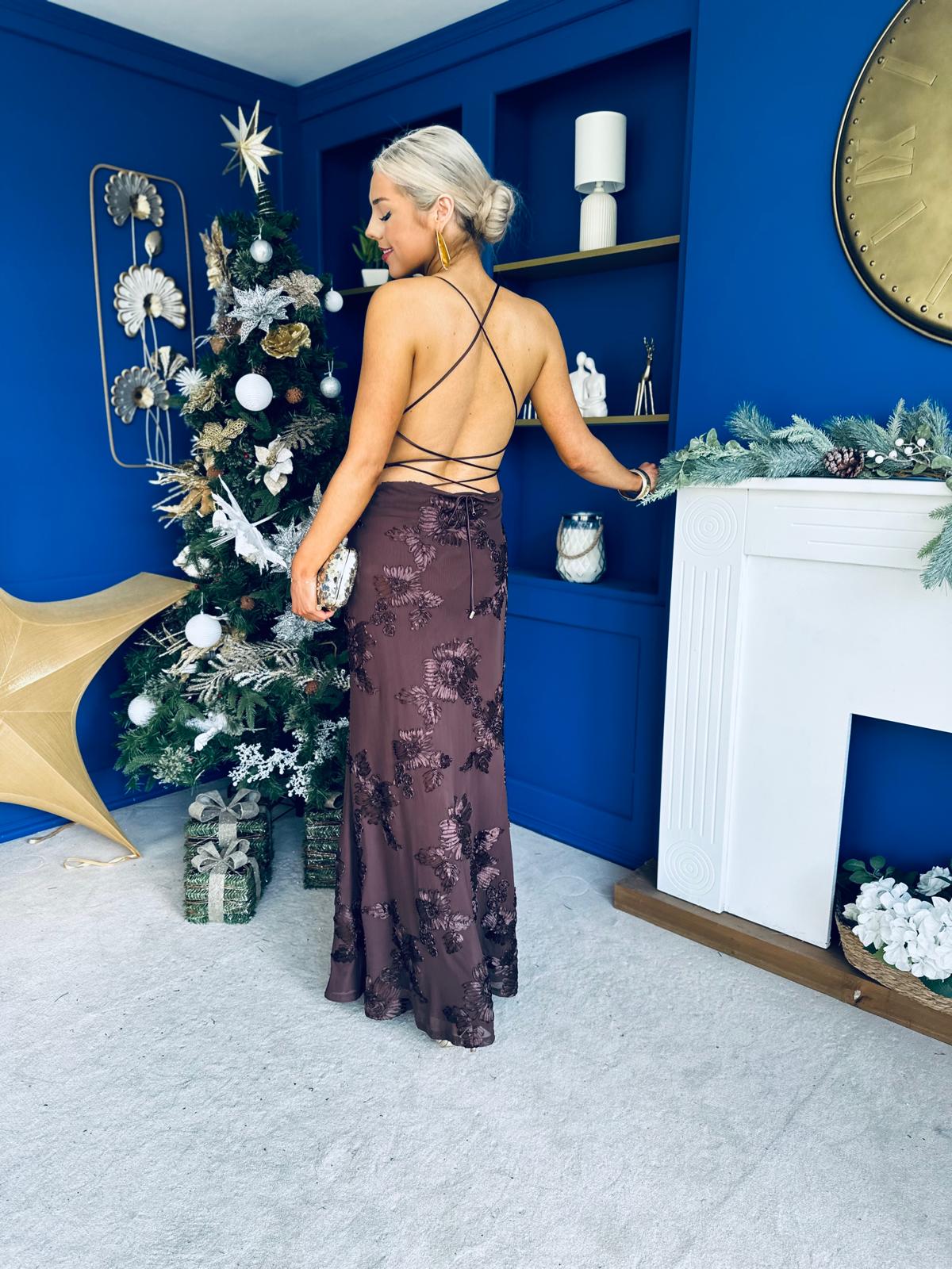 Nessa Embossed Occasion Dress Coco