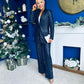 Monica Full Sequin Occasion Suit Navy