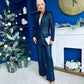Monica Full Sequin Occasion Suit Navy