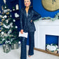 Monica Full Sequin Occasion Suit Navy