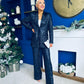 Monica Full Sequin Occasion Suit Navy