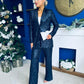 Monica Full Sequin Occasion Suit Navy