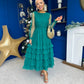Bianca Layered Occasion Tulle Dress Emerald