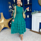 Bianca Layered Occasion Tulle Dress Emerald