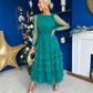 Bianca Layered Occasion Tulle Dress Emerald