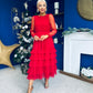 Bianca Layered Occasion Tulle Dress Red
