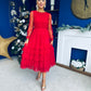 Bianca Layered Occasion Tulle Dress Red