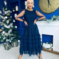 Bianca Layered Occasion Tulle Dress Navy