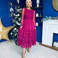 Bianca Layered Occasion Tulle Dress Berry