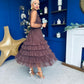 Bianca Layered Occasion Tulle Dress Chocolate
