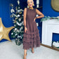 Bianca Layered Occasion Tulle Dress Chocolate