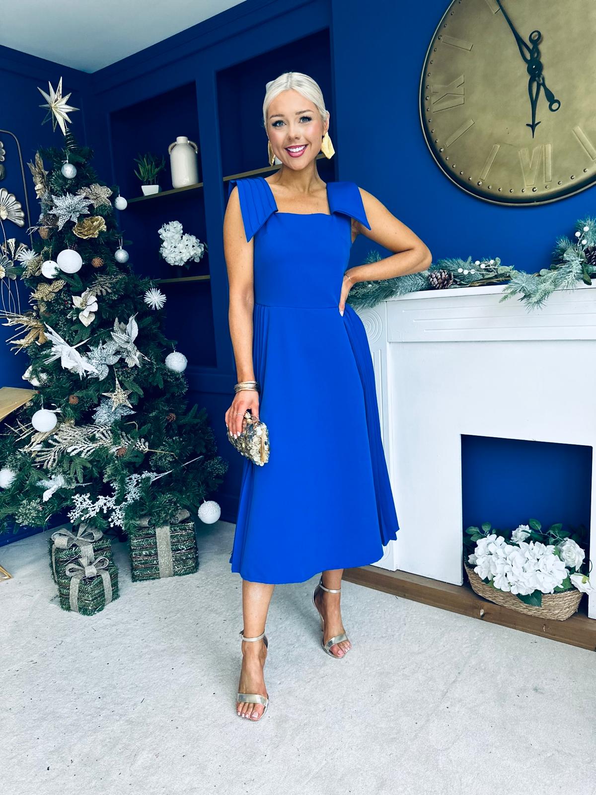 Courtney Detailed Occasion Dress Cobalt