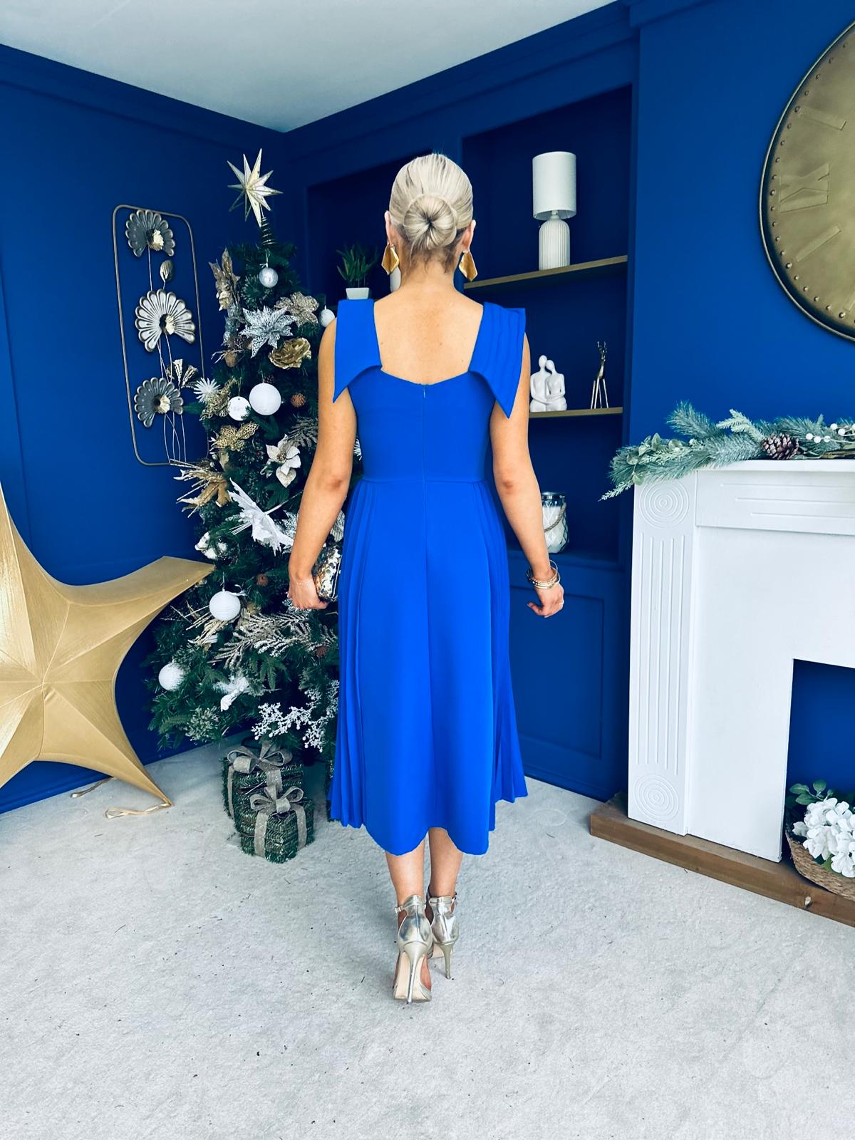 Courtney Detailed Occasion Dress Cobalt