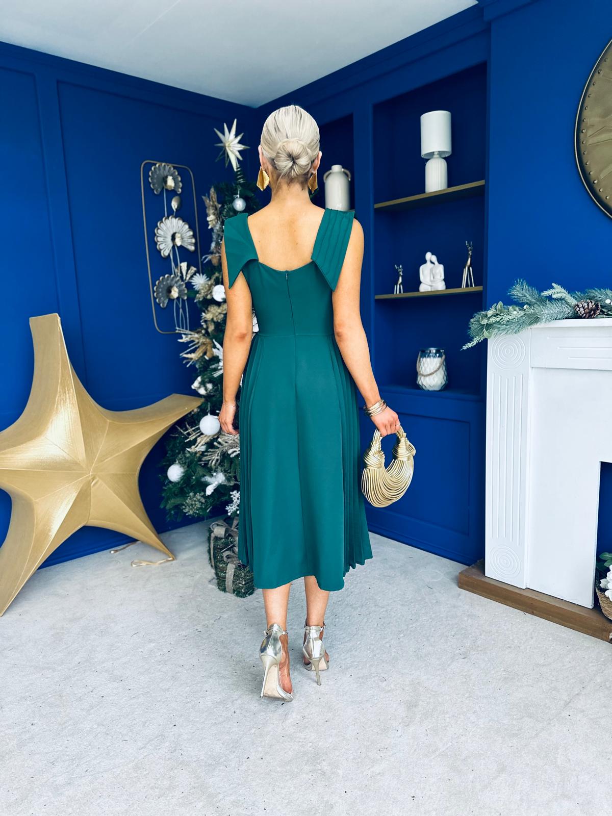 Courtney Detailed Occasion Dress Forest