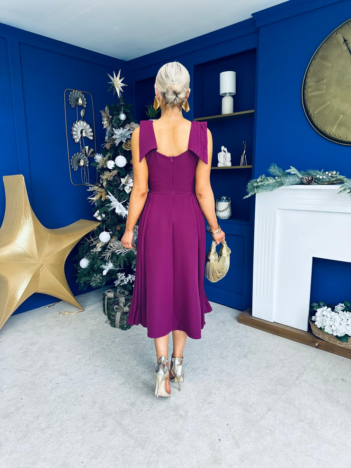 Courtney Detailed Occasion Dress Berry