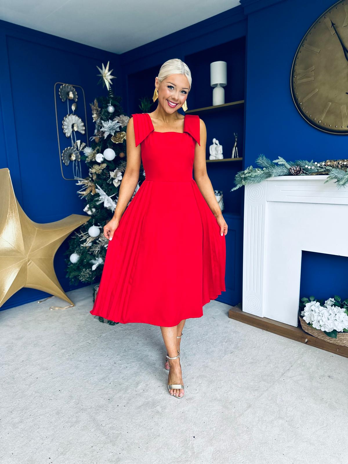 Courtney Detailed Occasion Dress Red