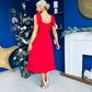 Courtney Detailed Occasion Dress Red