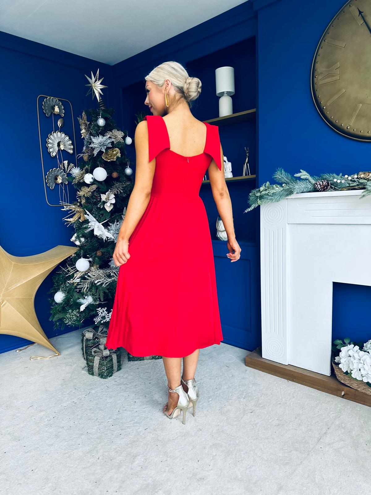 Courtney Detailed Occasion Dress Red