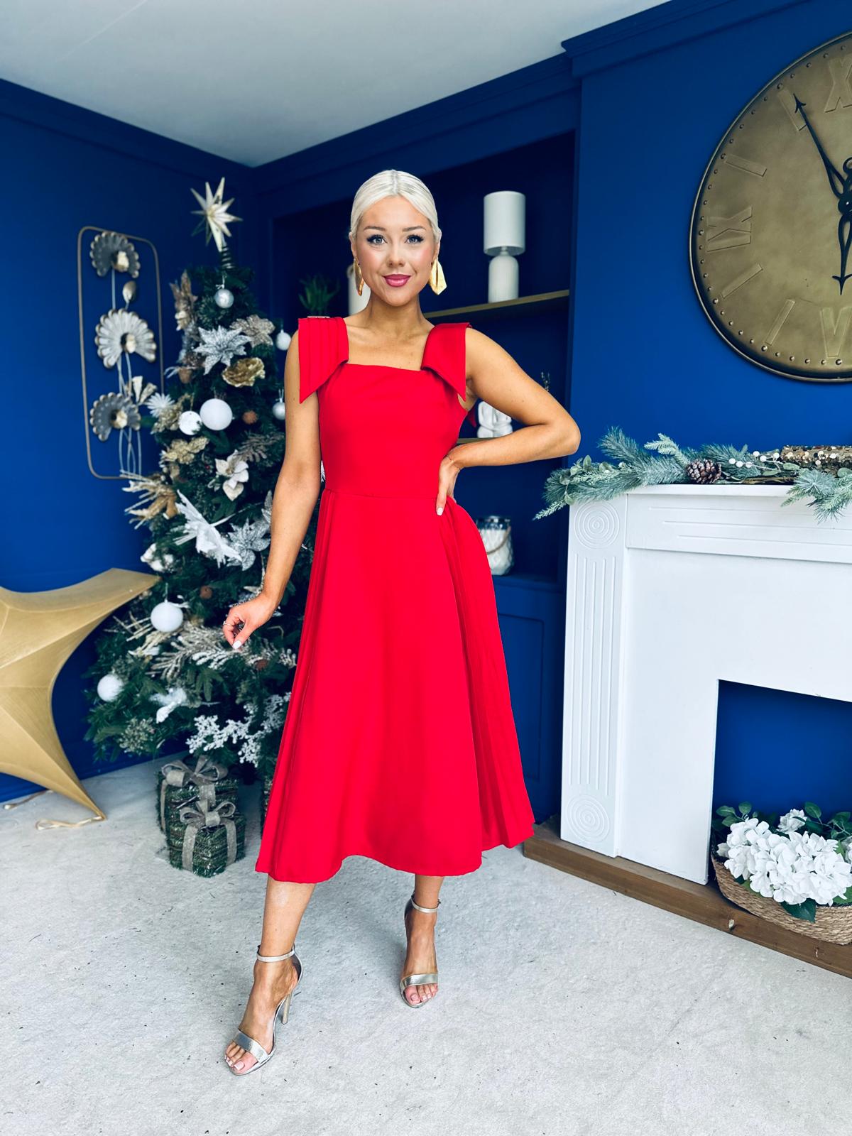 Courtney Detailed Occasion Dress Red