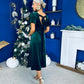 Jessica Angel Sleeve Bow Detail Velvet Dress Forest