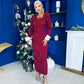 Thelma Embellished Occasion Dress Wine