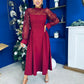 Louise Lace Detail Occasion Dress Wine