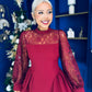 Louise Lace Detail Occasion Dress Wine