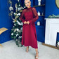 Louise Lace Detail Occasion Dress Wine