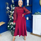 Louise Lace Detail Occasion Dress Wine