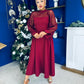 Louise Lace Detail Occasion Dress Wine