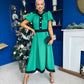 Vicky Detailed Occasion Midi Dress Emerald