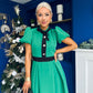 Vicky Detailed Occasion Midi Dress Emerald