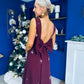 Scarlett Pearl Embellished Occasion Dress Burgundy