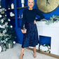 Reese Sequin Skirt Occasion Dress Navy