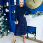 Reese Sequin Skirt Occasion Dress Navy