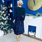 Reese Sequin Skirt Occasion Dress Navy