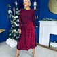 Reese Sequin Skirt Occasion Dress Wine