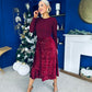 Reese Sequin Skirt Occasion Dress Wine