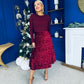 Reese Sequin Skirt Occasion Dress Wine