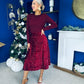 Reese Sequin Skirt Occasion Dress Wine