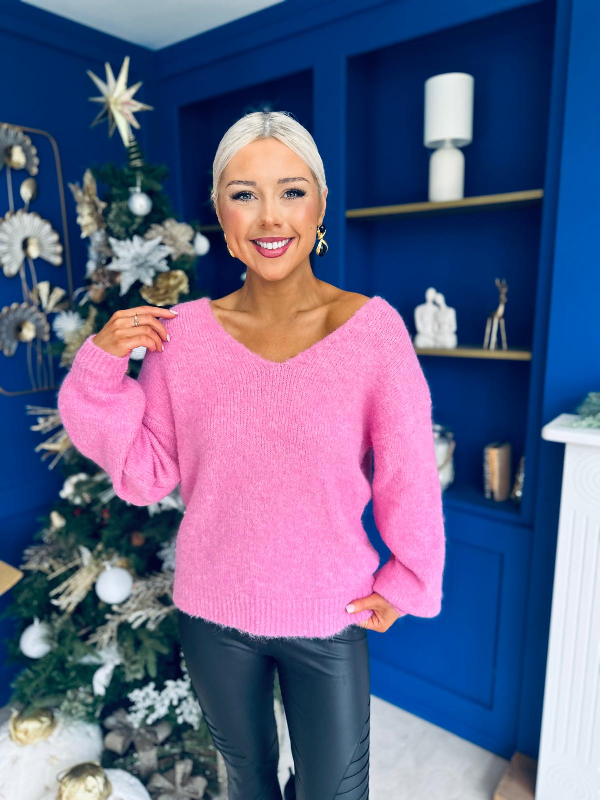 Jules Bow Detailed Jumper Pink
