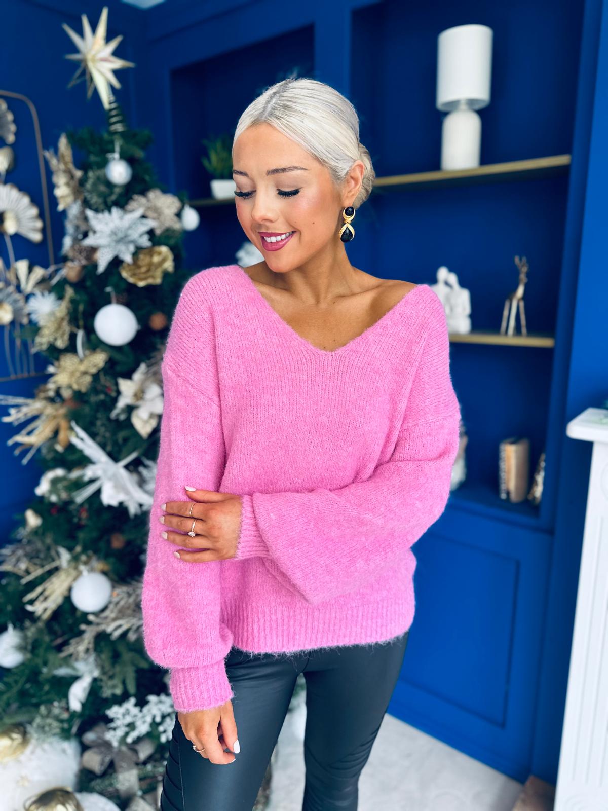 Jules Bow Detailed Jumper Pink