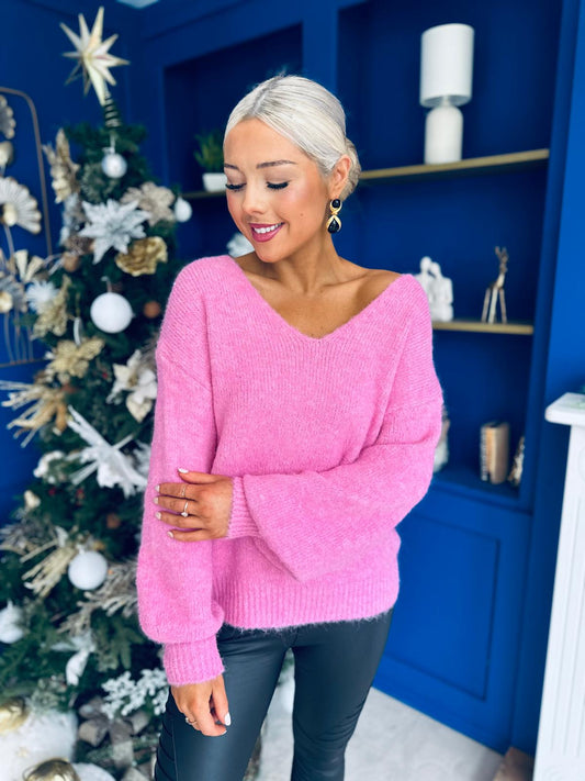 Jules Bow Detailed Jumper Pink
