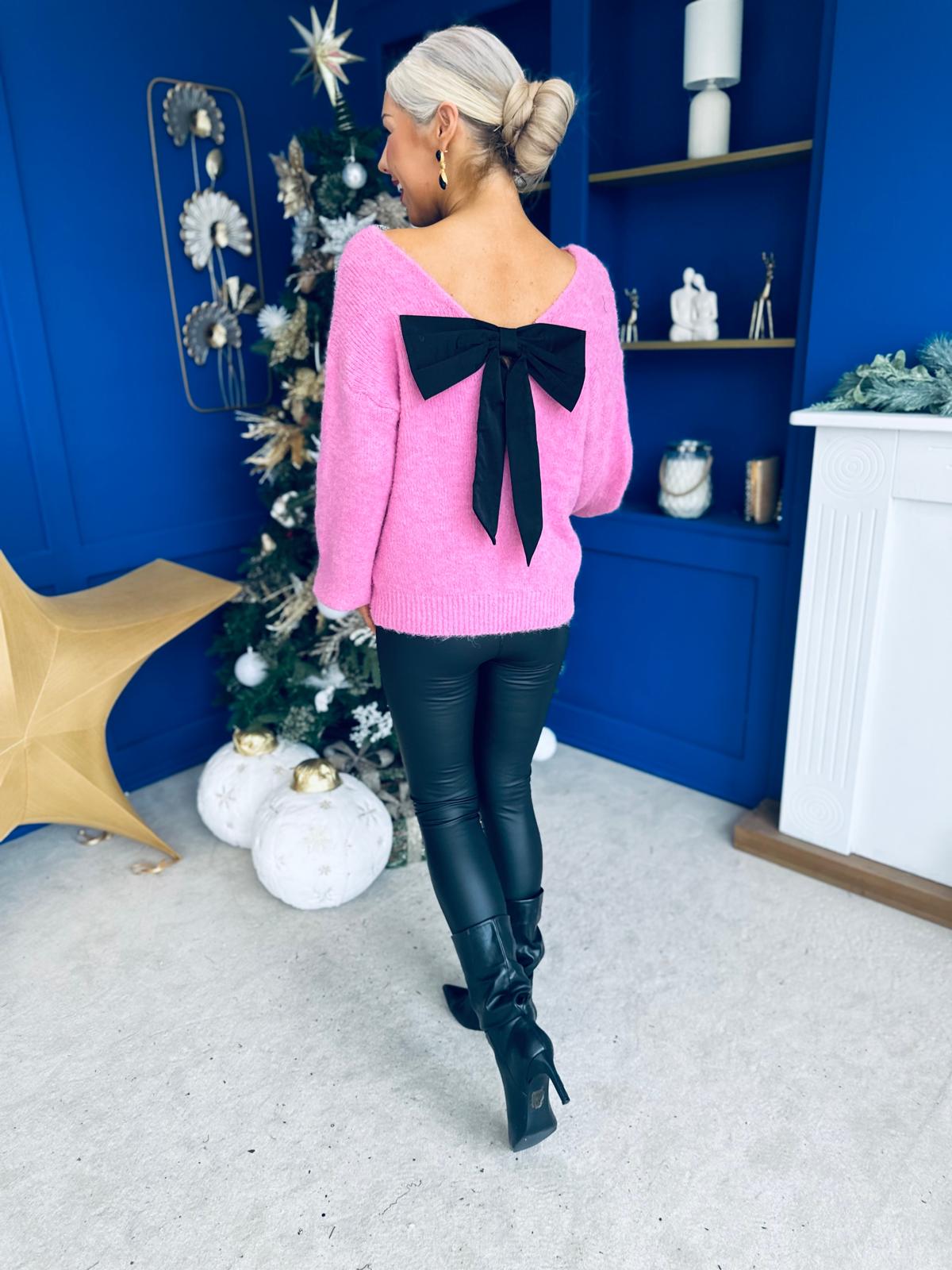 Jules Bow Detailed Jumper Pink