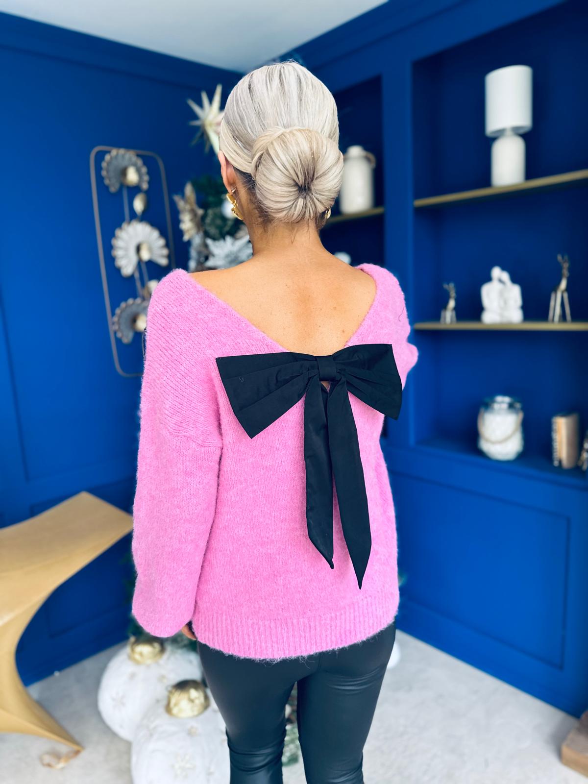 Jules Bow Detailed Jumper Pink