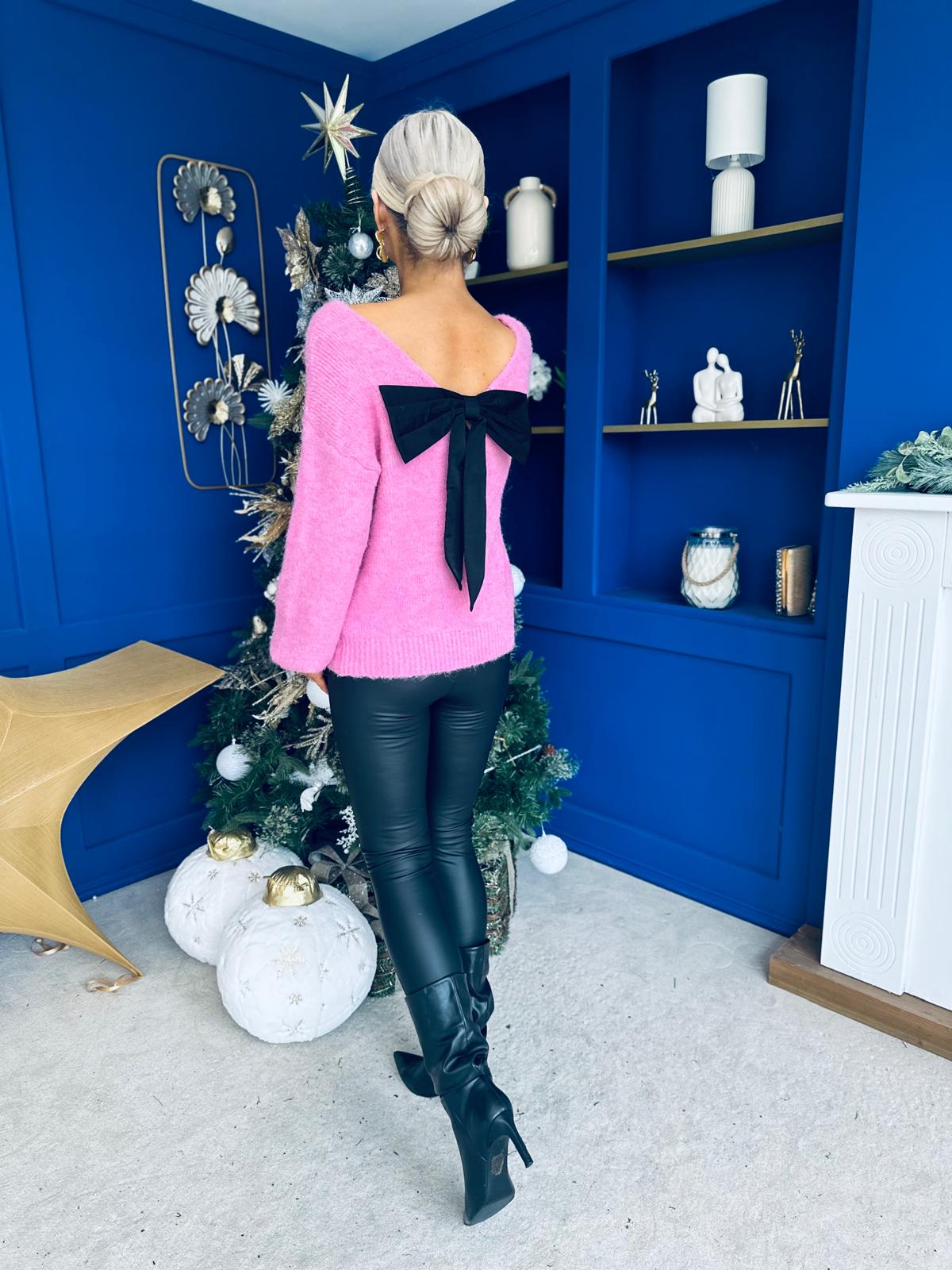 Jules Bow Detailed Jumper Pink