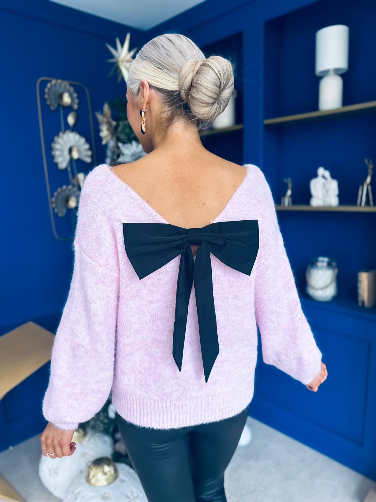 Jules Bow Detailed Jumper Pwr Pink