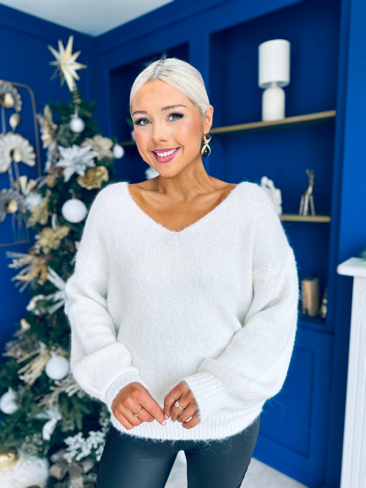 Jules Bow Detailed Jumper Cream